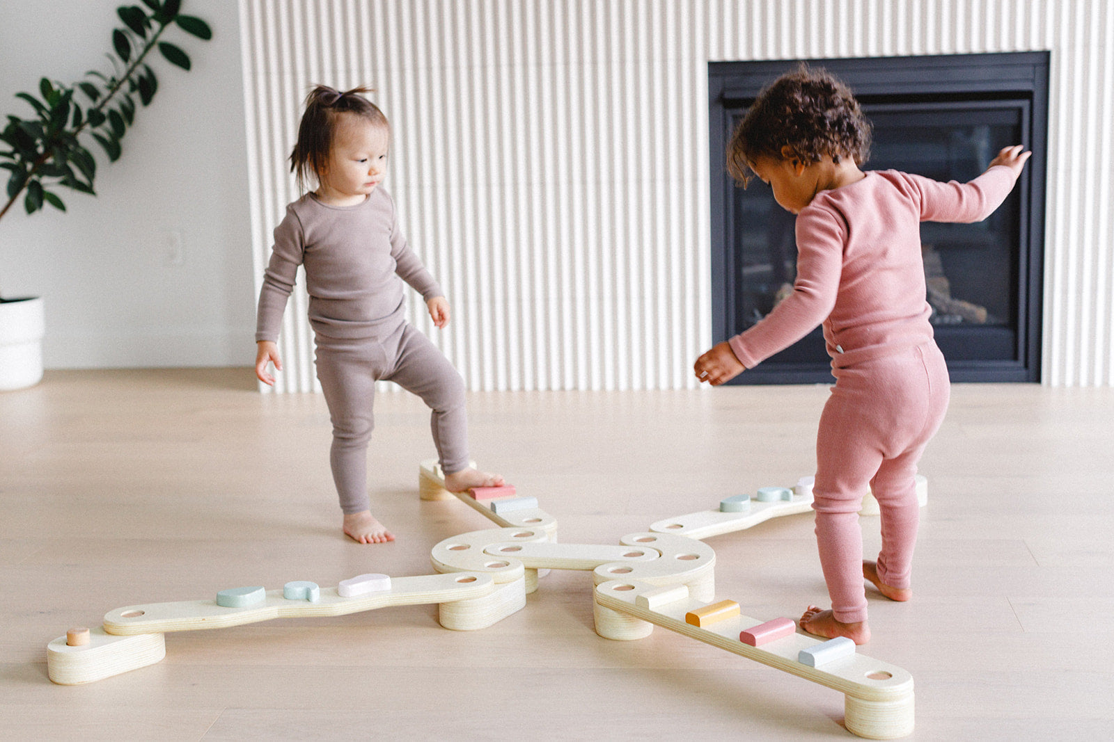 Step N' Balance Kids Wooden Balance Beam & Building Blocks Set - Fun Indoor & Outdoor Play for Toddlers, Preschoolers & Children - Perfect for Home, School & Playground Use