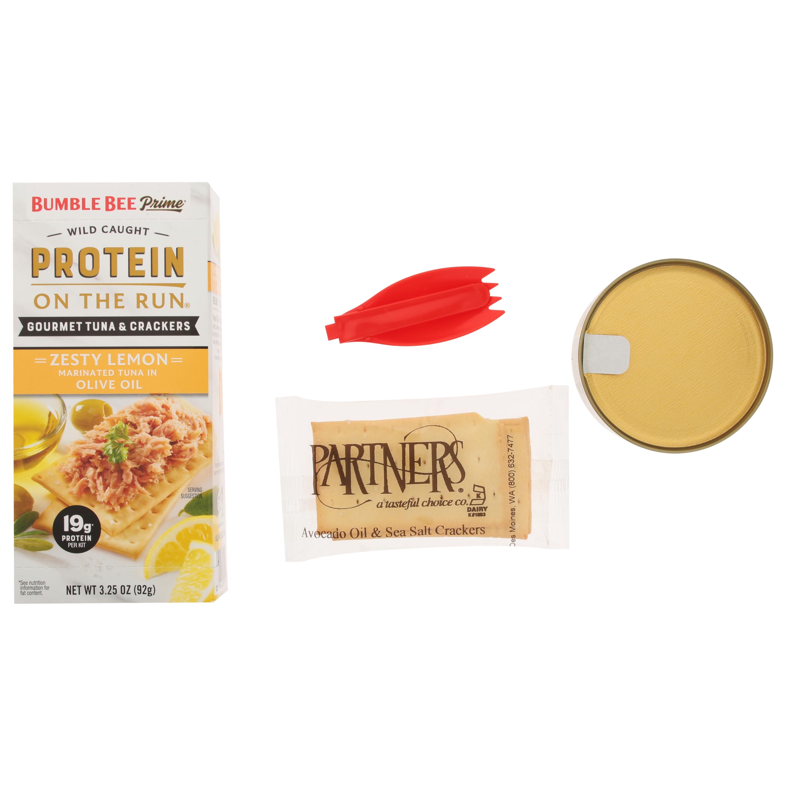 Bumble Bee Prime Protein Tuna Snack Kit - 12 Pack | Gourmet Olive Oil & Lemon Marinated Tuna with Crackers & Utensil | 19g Protein per Serving | Perfect for Office Lunch, Hiking & On-the-Go Snacking