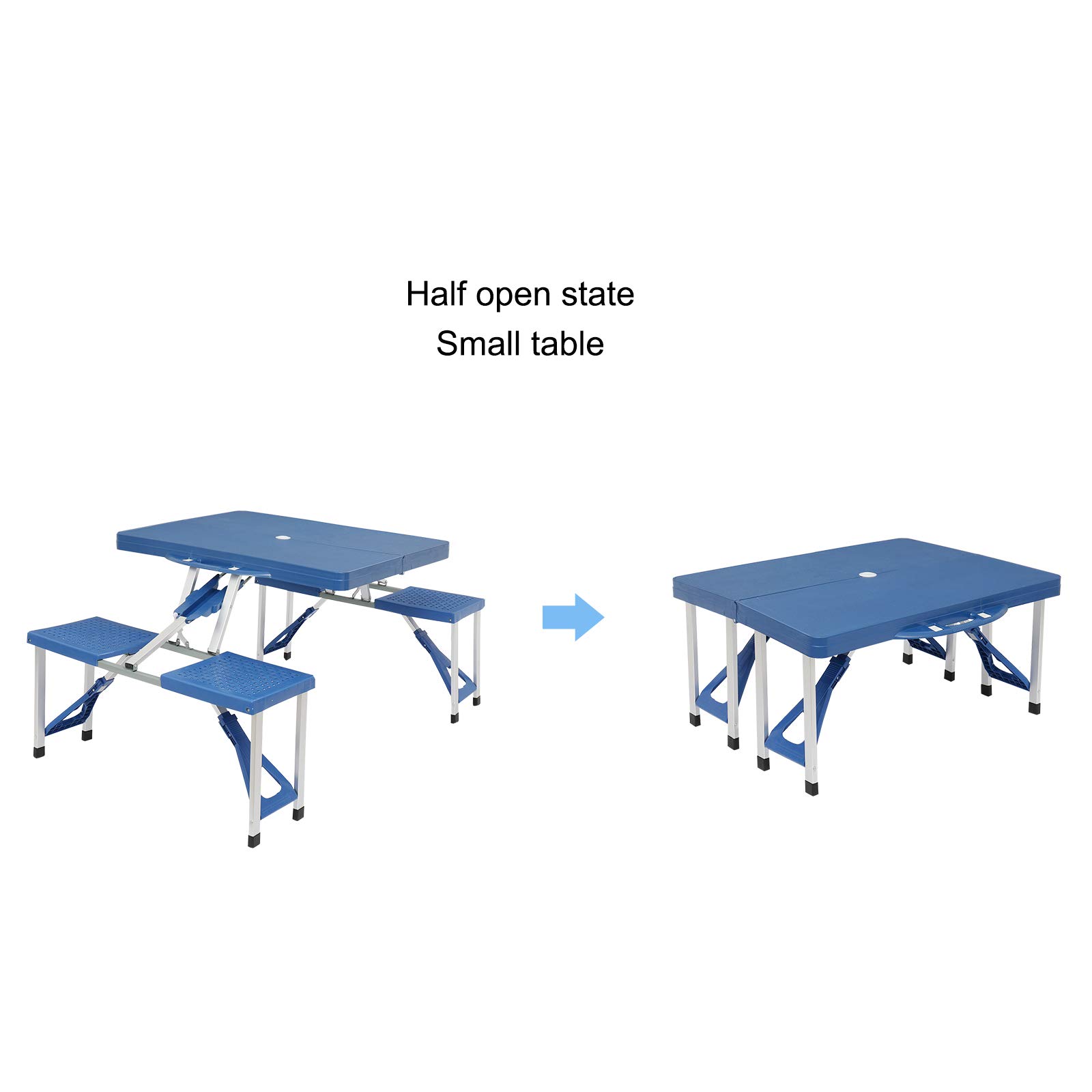 Portable Folding Picnic Table and Chairs Set - Lightweight Outdoor Camping Furniture for Beach, Poolside, Backyard & Picnics - Compact Design with Carry Bag for Easy Storage & Transport