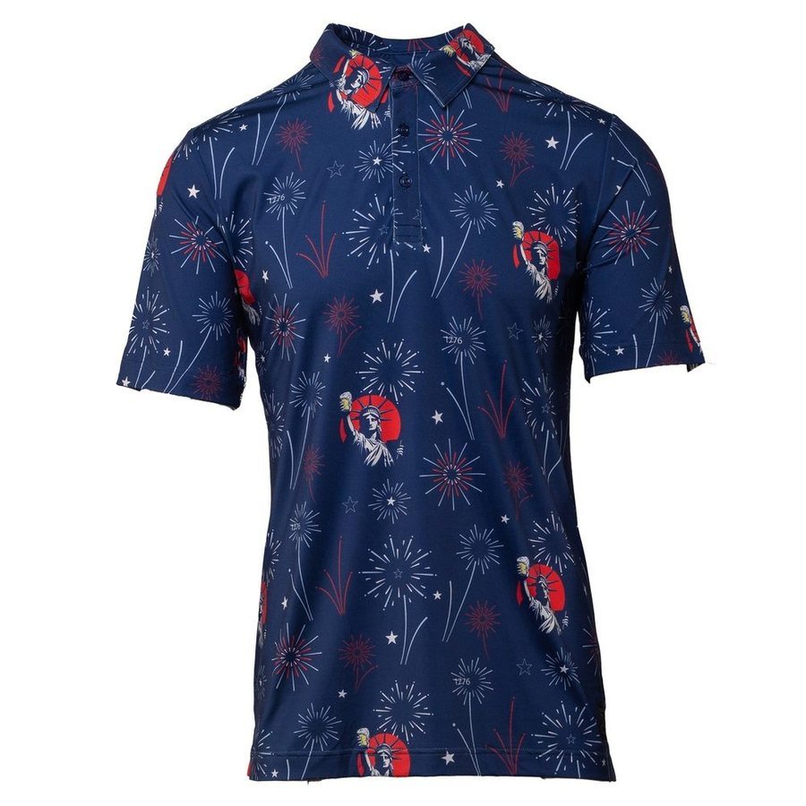 Men's Polo Shirt - Toast Of Freedom - Casual & Comfortable Cotton Shirt for Everyday Wear, Golf, and Outdoor Activities