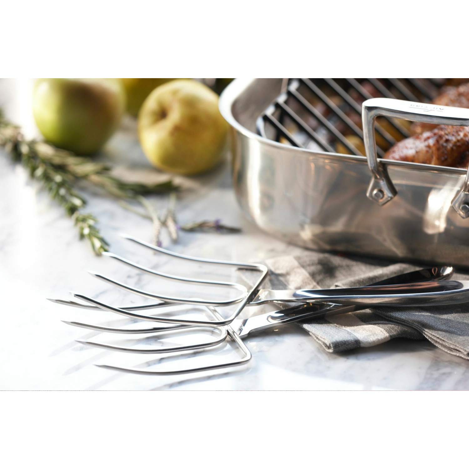 Premium All-Clad Stainless Steel Turkey Forks 2-Piece Set – Durable Kitchen Tools for Roasting & Carving – Perfect for Thanksgiving, Christmas & Holiday Meals