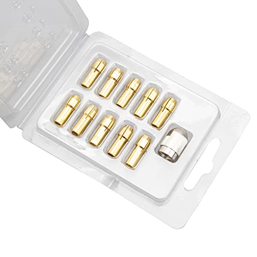 High-Quality Mini Drill Brass Collet Set (0.5-3.2mm) for Power Tools - 11pcs Precision Brass Nuts for Drilling Machine Accessories - Perfect for DIY Projects, Jewelry Making & Small Repairs