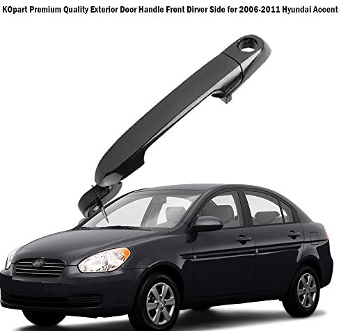 Replacement Exterior Front Driver Side Door Handle with Keyhole for Hyundai Accent 2006-2011 Models - Compatible with Part #80700 82650-1E050 | Easy DIY Installation for Car Door Repair & Maintenance