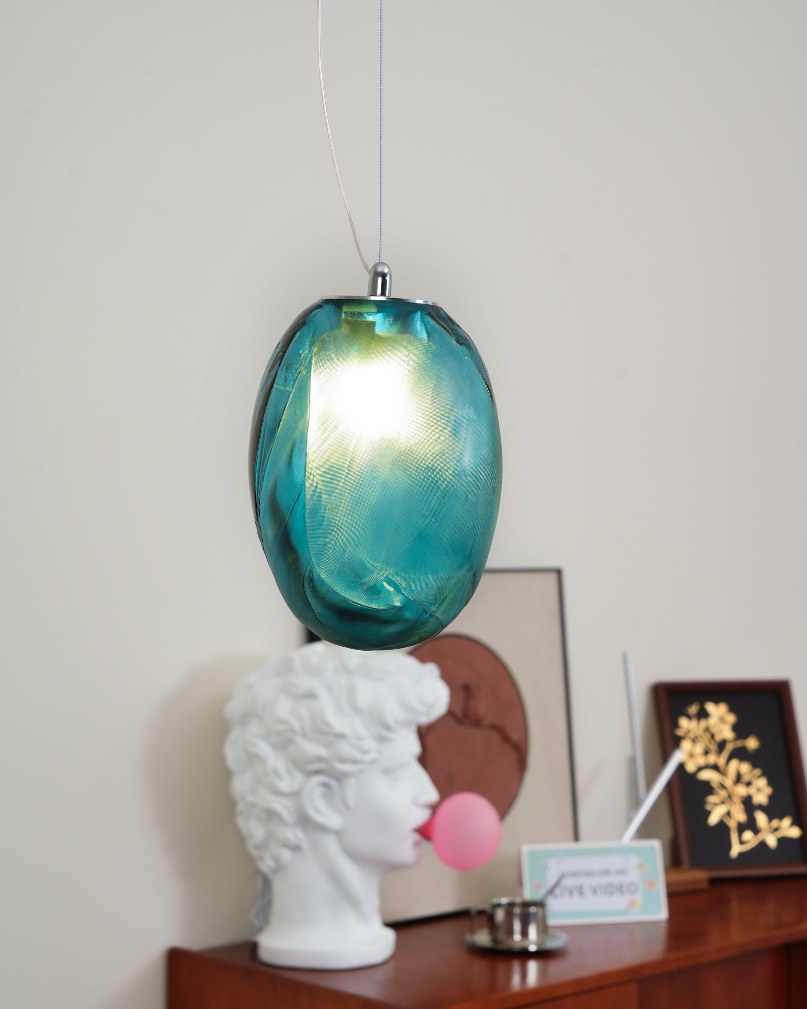 Stylish Blowing Liquid Glass Pendant Light - Modern Handcrafted Glass Chandelier for Dining Room, Kitchen Island & Bedroom Decor