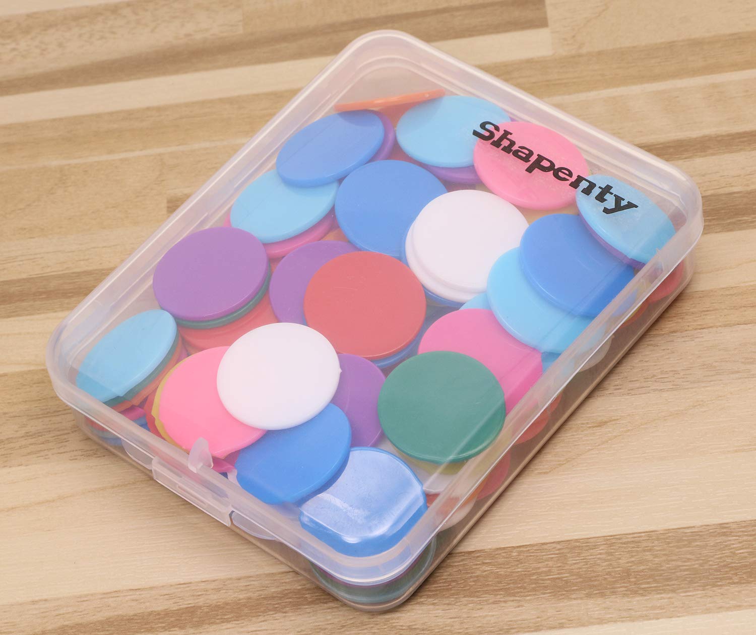 Shapenty 10-Color Plastic Counting Chips - 120pcs 1-Inch Math Manipulatives for Classroom & Poker Games | Includes Storage Box | Perfect for Math Practice, Bingo, Casino Nights & Educational Activities