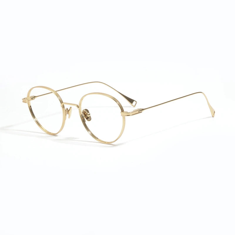 Premium Unisex Black Titanium Eyeglasses - Full Rim Oval Round Frame 49012 | Lightweight & Durable for Work, Reading & Fashion
