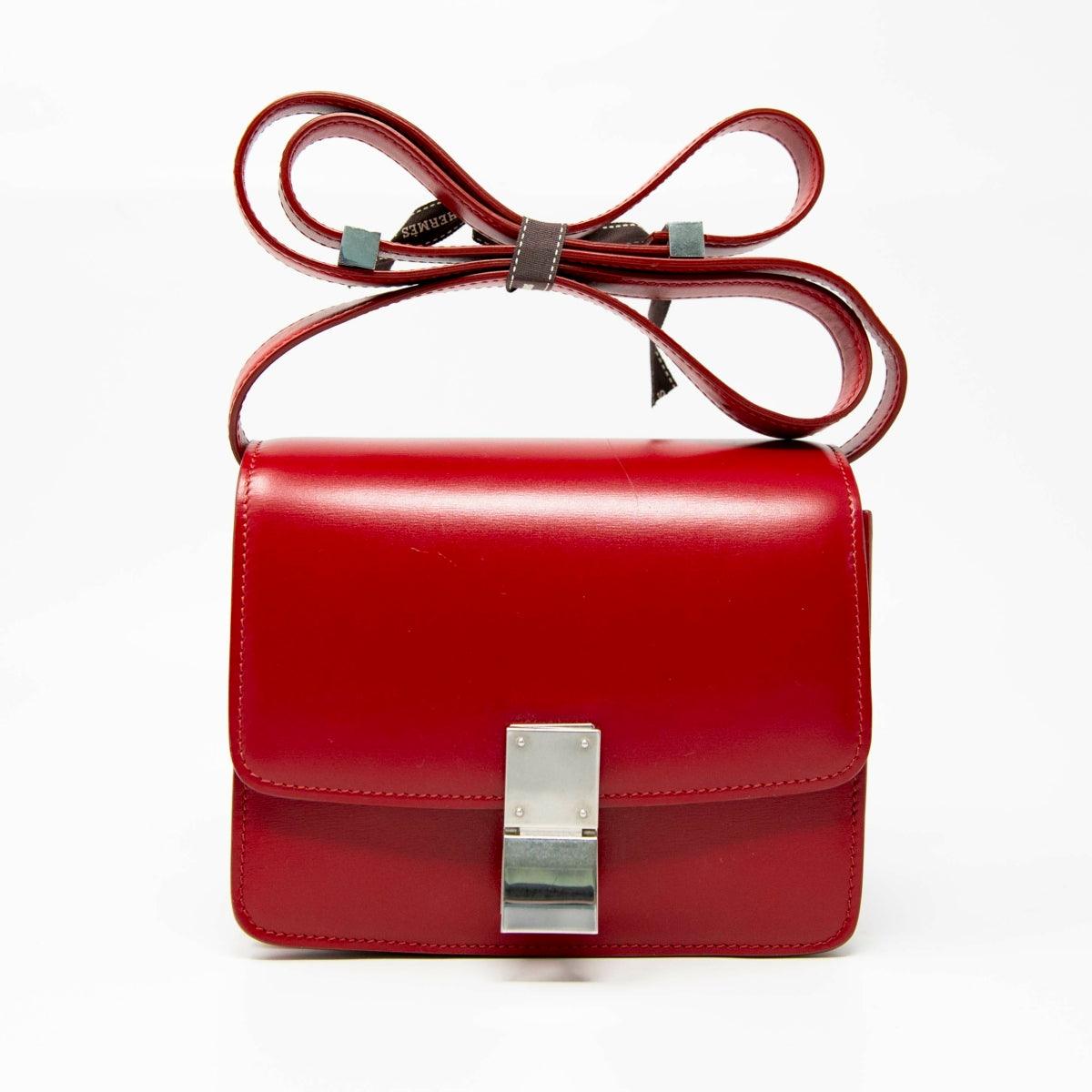 Celine Red Small Box Bag - Genuine Leather Crossbody Purse for Women | Perfect for Date Night, Parties & Everyday Use