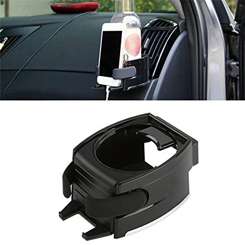 2 in 1 Universal Car Air Vent Phone Mount & Cup Holder Organizer - Adjustable Drink Bottle Bracket Stand for iPhone, Samsung & Smartphones - Perfect for Road Trips, Commuting & Hands-Free Driving