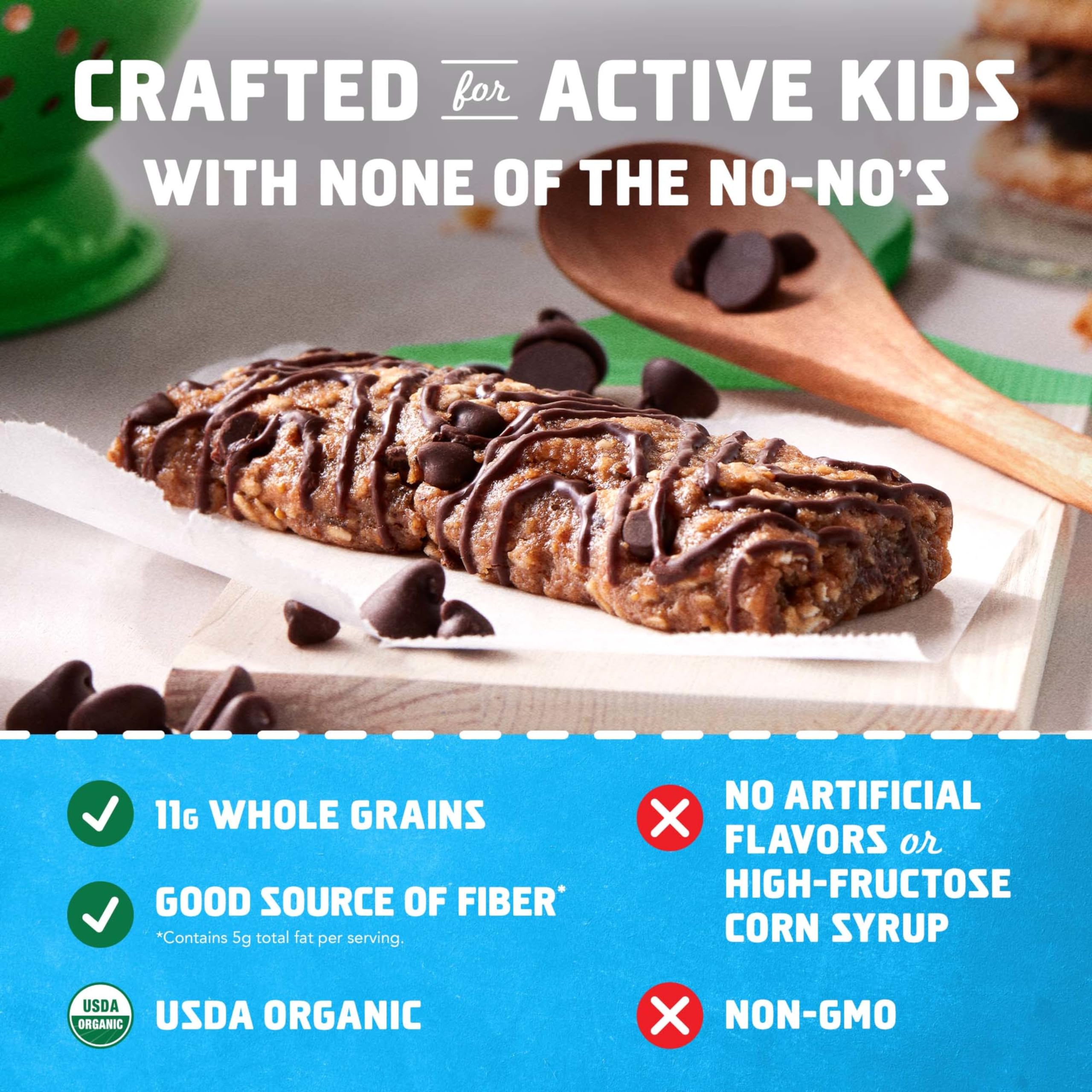 Organic CLIF Kid Zbar Chocolate Chip Snack Bars - 18 Pack for School Lunches & Outdoor Activities