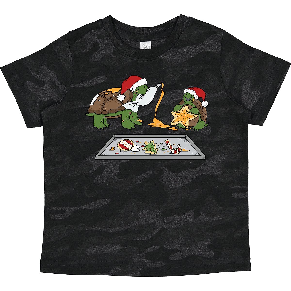 Inktastic Cute Turtles Baking Christmas Cookies Toddler T-Shirt - Soft Cotton Kids Tee for Holiday Baking & Christmas Family Gatherings