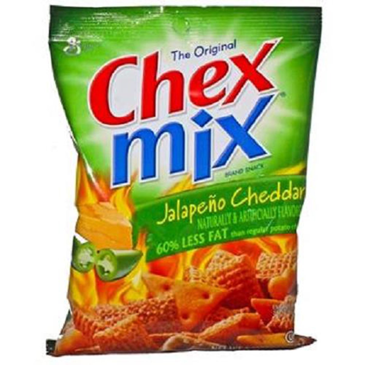 Chex Mix Jalapeno Cheddar Snacks - 8 Count (3.75 oz Bags) | Spicy Cheese Flavored Party Mix | Perfect for Road Trips, Movie Nights & Office Snacking