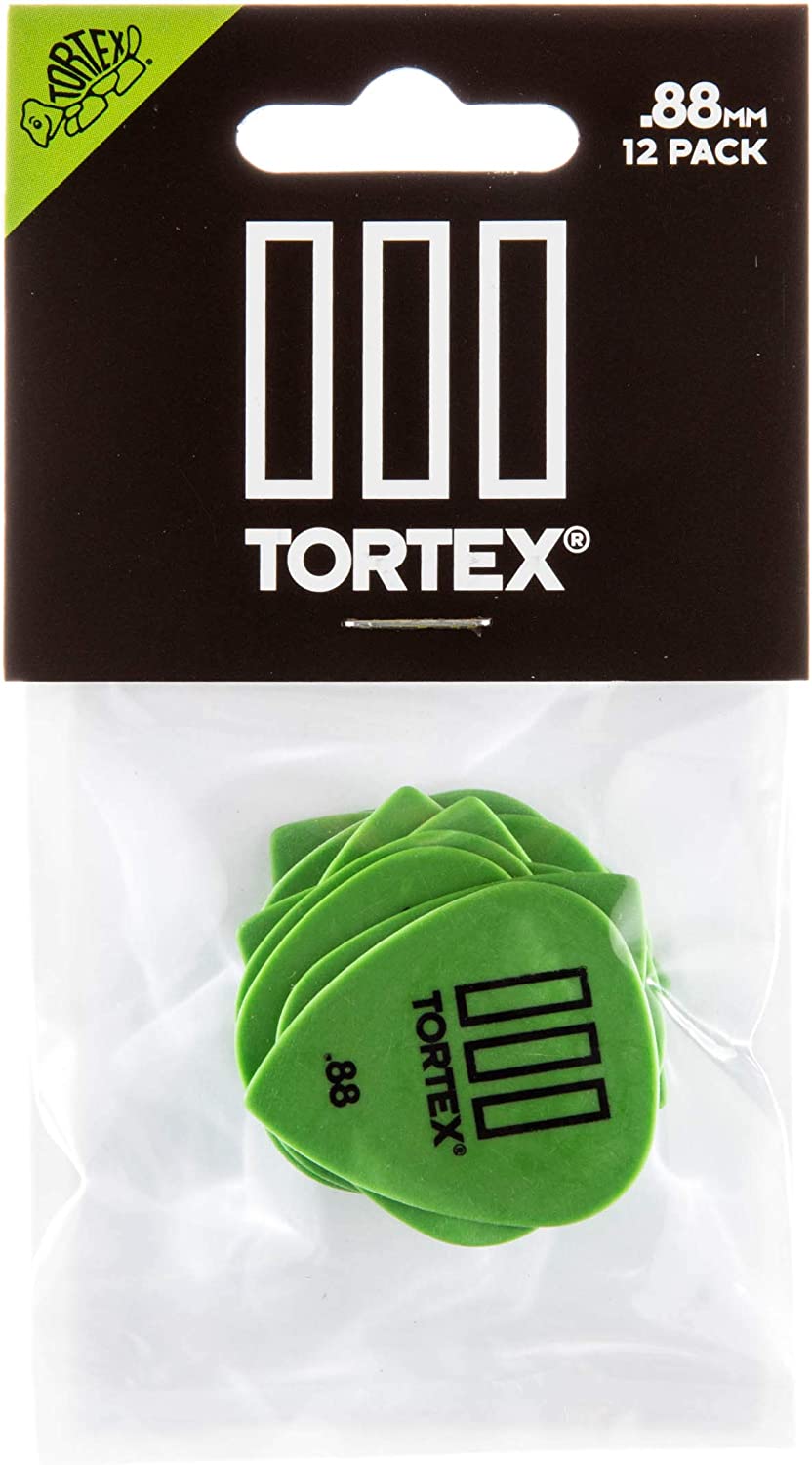 Dunlop 462P88 U 0.88mm Tortex T3 Sharp Tip Guitar Picks - 12 Pack for Electric & Acoustic Guitar Playing, Strumming & Lead Solos