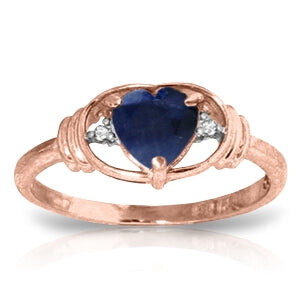 1.01 Carat 14K Solid Rose Gold Glory Sapphire & Diamond Engagement Ring for Women - Perfect for Proposals, Anniversaries & Special Occasions