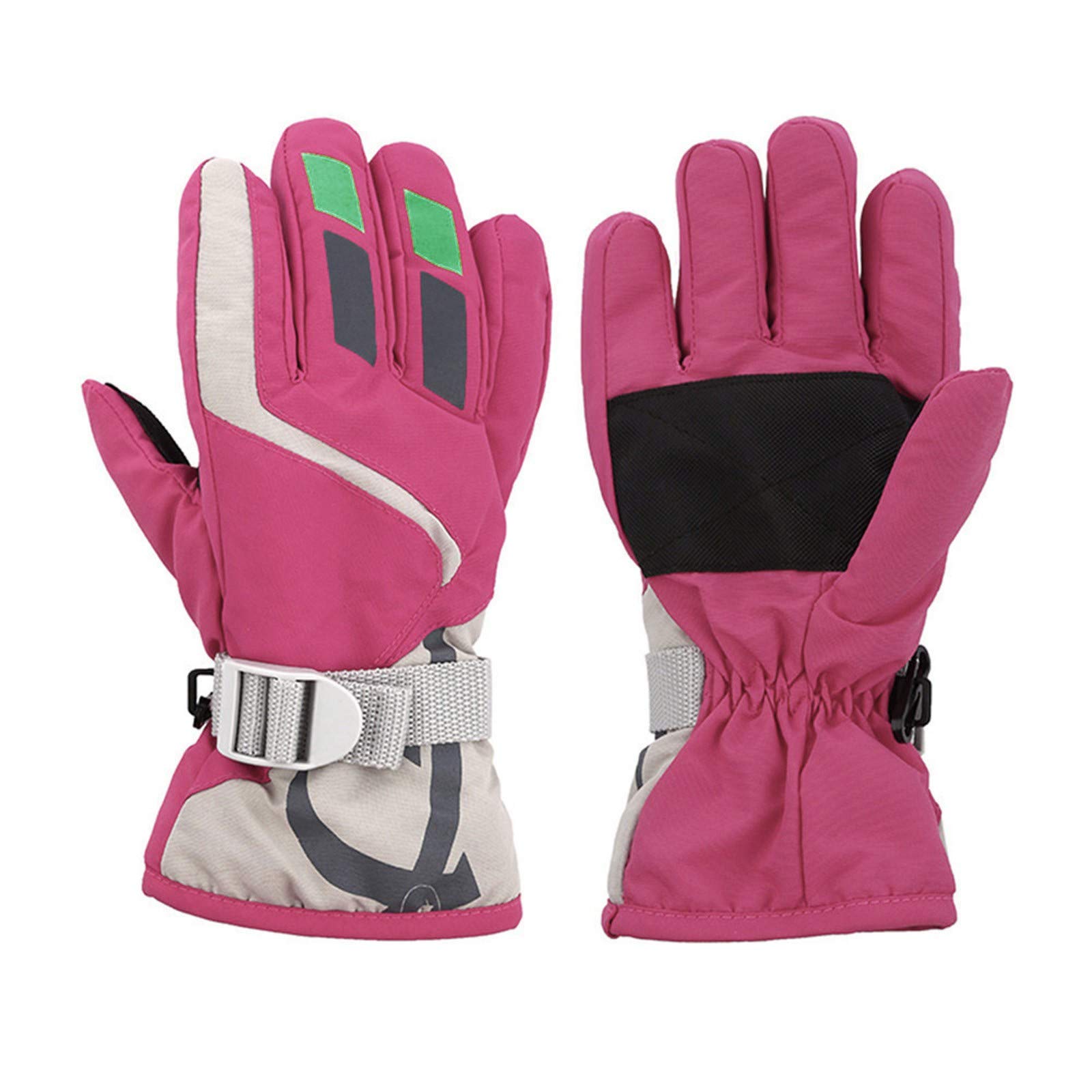 Windproof Winter Gloves with Warm Lining - Adjustable Ski Gloves for Kids & Women - Waterproof Cold Weather Gear for Snow Sports & Outdoor Activities