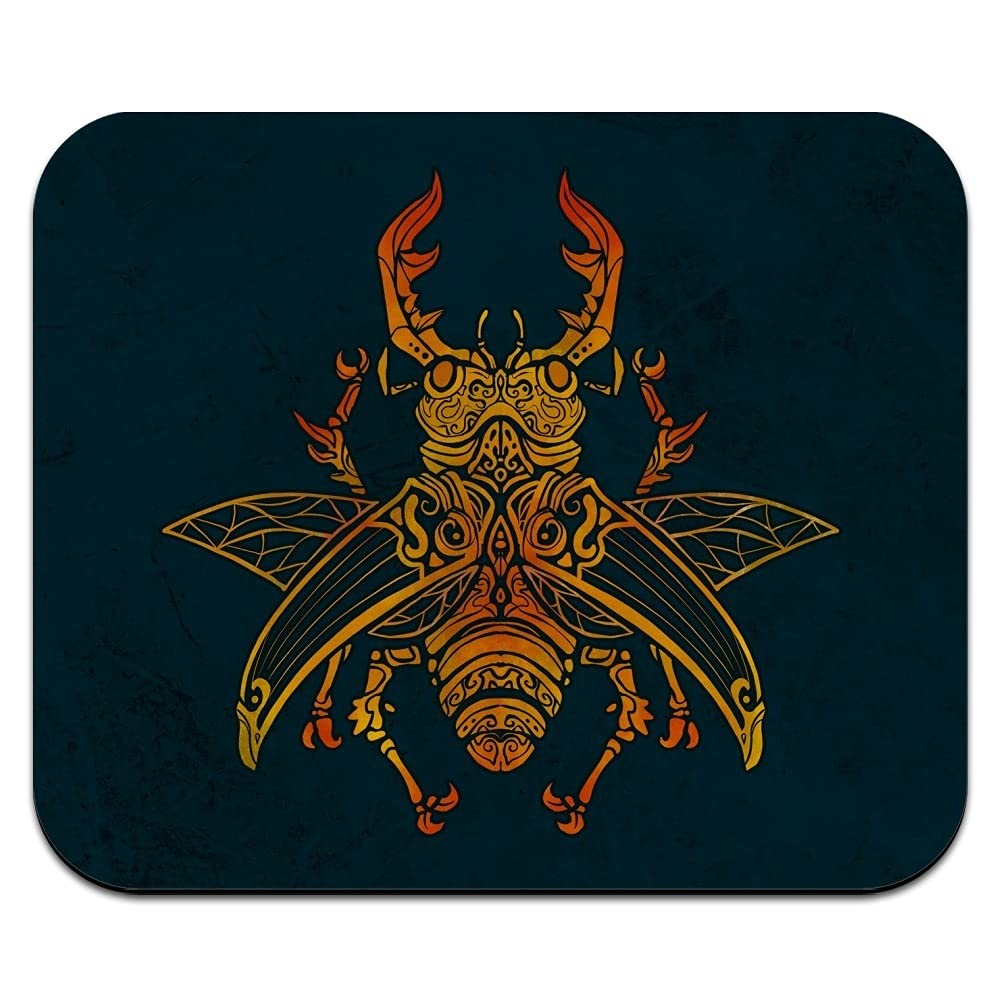 Steampunk Stag Beetle Gaming Mouse Pad - Ultra Thin Non-Slip Rubber Base - Perfect for Office, Gaming & Graphic Design (8.7