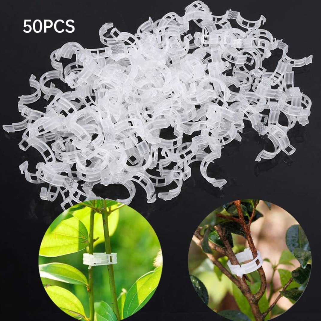 50pcs Garden Clips for Plants - Plant Support Clips for Tomato, Grape & Vegetable Vines - Heavy Duty Trellis Clips to Grow Plants Upright & Healthier - Perfect for Home Garden, Yard & Greenhouse Use