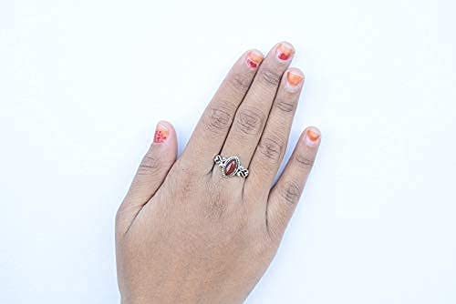 925 Sterling Silver Carnelian Stone Ring for Women - Handmade Gemstone Statement Ring, Promise Ring for Birthday, Christmas Gift (Size US 12) | Perfect for Weddings, Anniversaries & Special Occasions