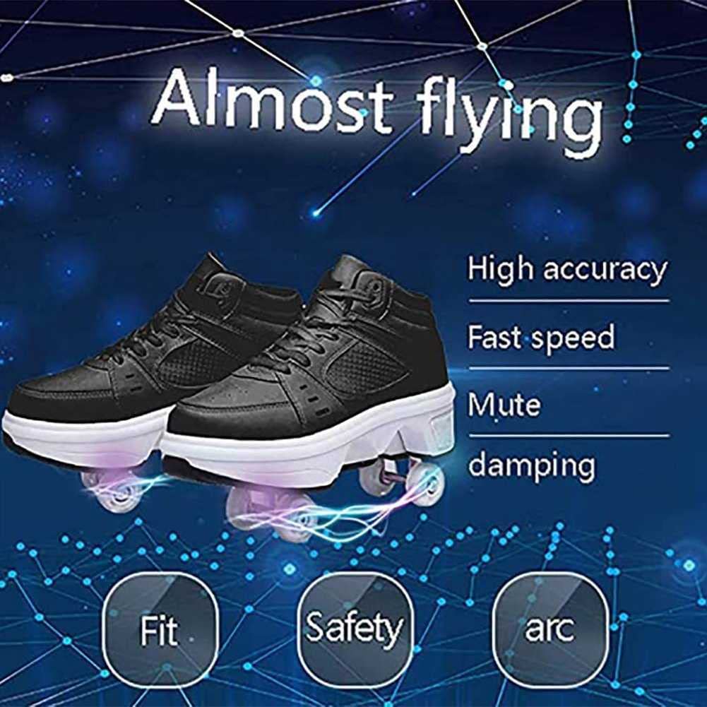 Best Roller Skates for Women & Kids - 2 in 1 Automatic Invisible Wheel Shoes for Adults & Children | Multi-Functional Transformable Skates for Outdoor Sports, Skating Rinks & Fitness (Ideal for Students, Beginners & Professionals)