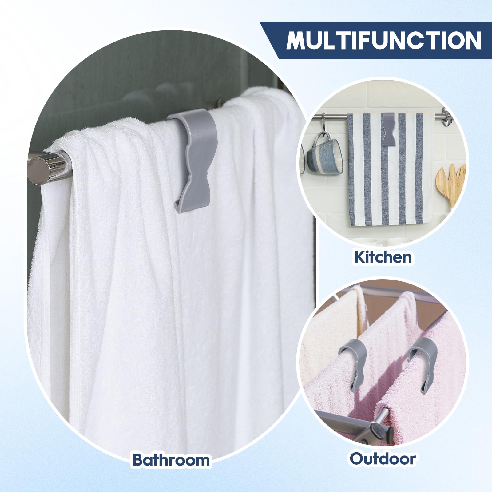 Havawish 6-Pack Non-Slip Towel Clips for Kitchen, Oven, Dishwasher & Stove - Secure Hand Towels, Bathroom Racks & Clothing - Perfect for Home, Restaurant & RV Use