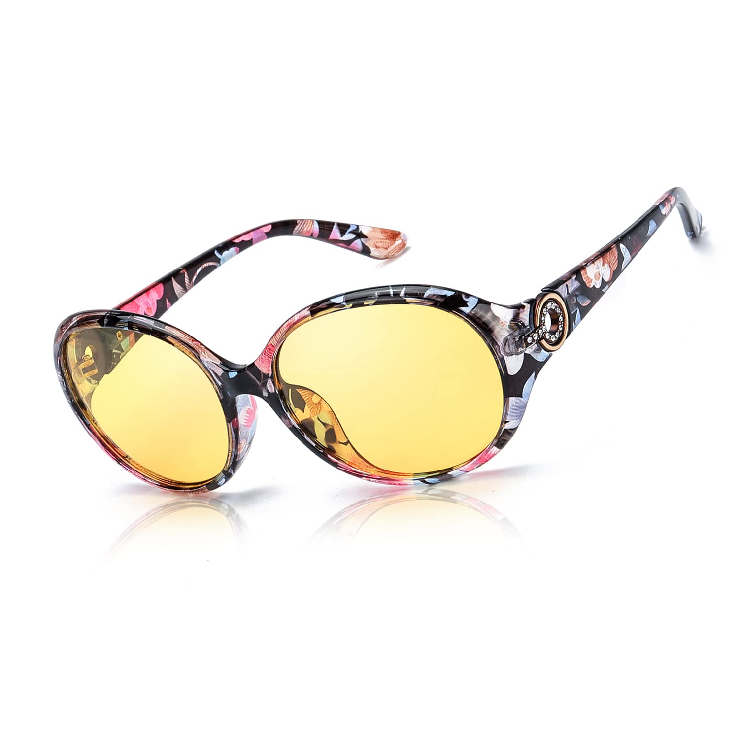 FIMILU Night Driving Glasses for Women - Anti Glare HD Vision Glasses for Safe Night Driving | Perfect for Commuting, Road Trips & Low Light Conditions
