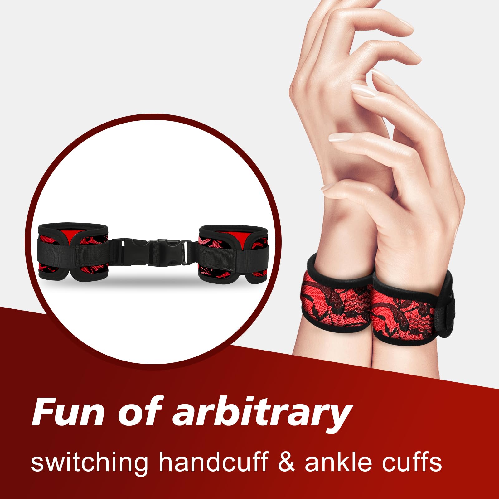 Premium BDSM Bondage Kit for Couples - Adjustable Neck & Wrist Restraints, Back Handcuffs, Blindfold & Collar Set for Sensual Play | Ultimate Bedroom Bondage Game for Spicing Up Intimacy & Roleplay Scenarios