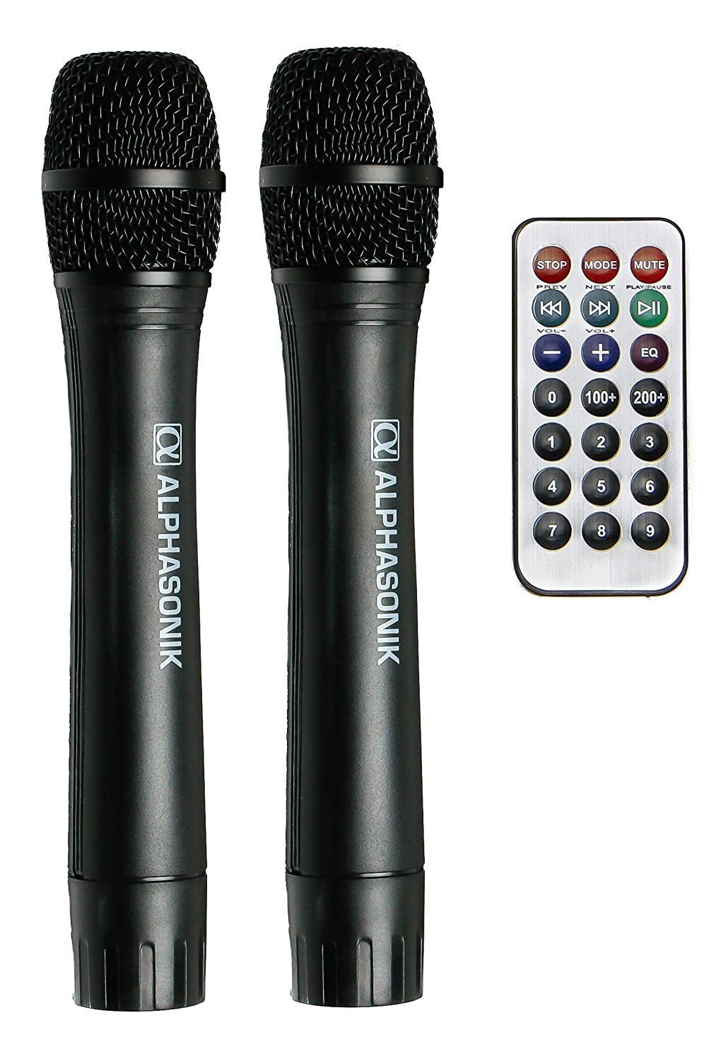 Alphasonik 8 Inch Portable Bluetooth Speaker with Wireless Microphones - 800W Rechargeable PA System for Karaoke, DJ & Outdoor Events | Includes USB/SD/Aux/FM Radio, LED Lights & Tripod Stand