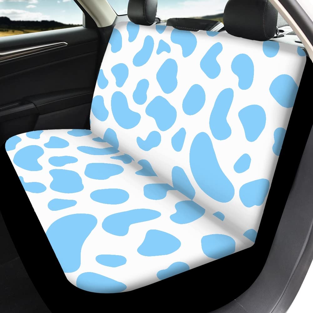 JoyLamoria Blue Cow Print Car Seat Covers - Lightweight 4-Piece Set for Men | Waterproof Auto Seat Protector with Non-Slip Backing | Perfect for Trucks, SUVs & Road Trips