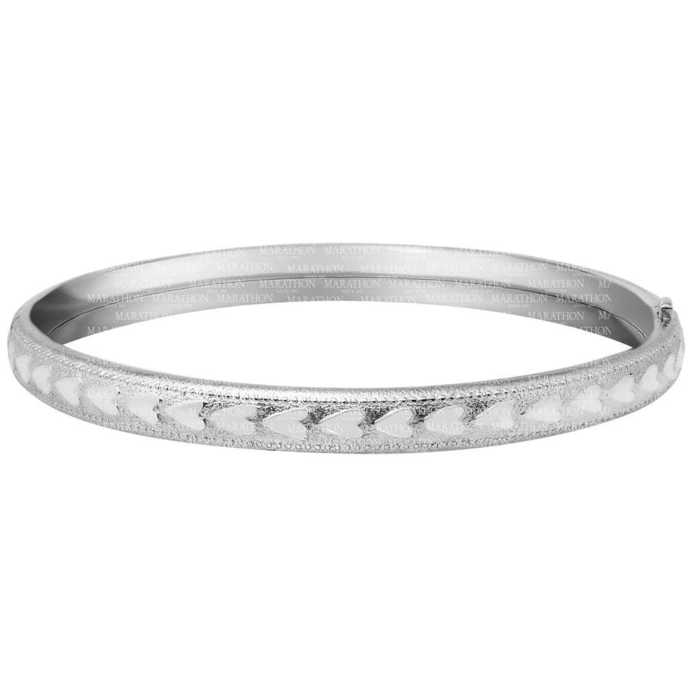 Sterling Silver Heart Bracelet for Kids - Elegant Embossed Heart Design - Perfect for Birthdays, Gifts & Special Occasions