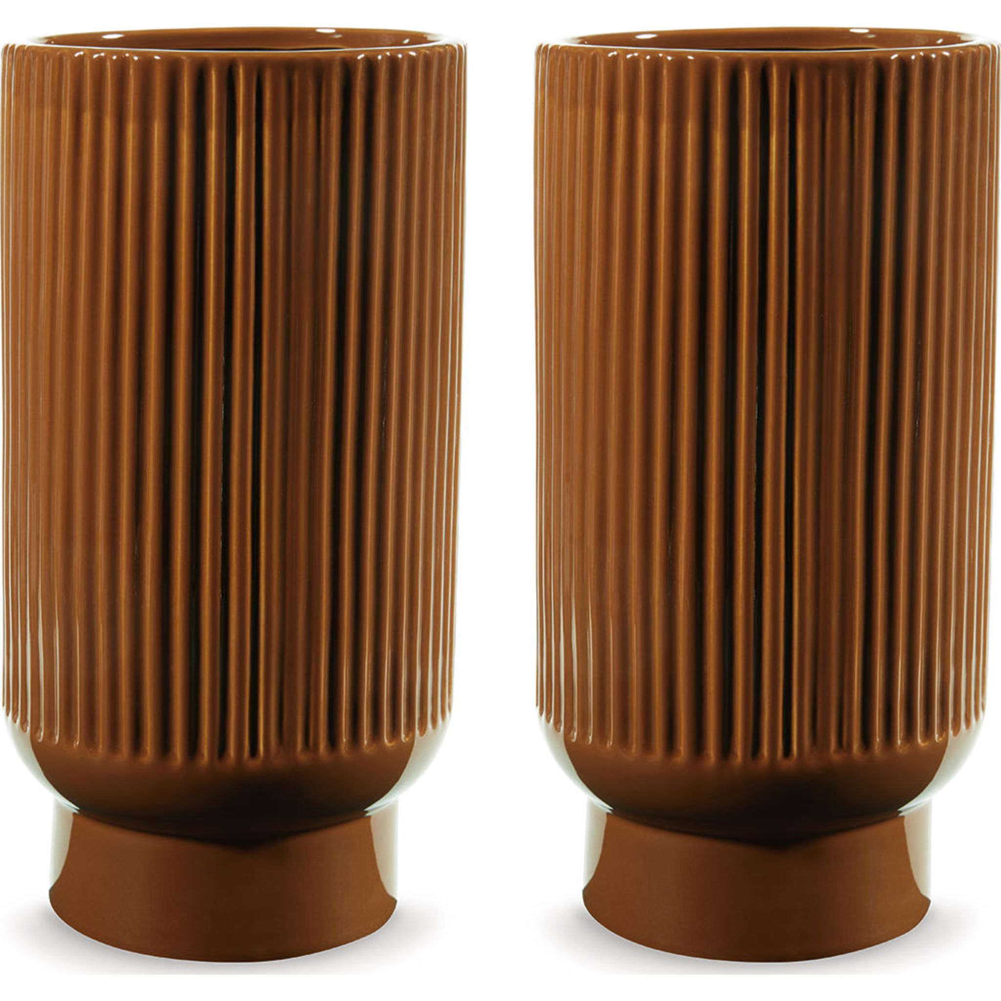 Avalyah Glass Vase Set of 2 - Modern Home Decor for Flowers, Centerpiece, Wedding & Living Room Decorations