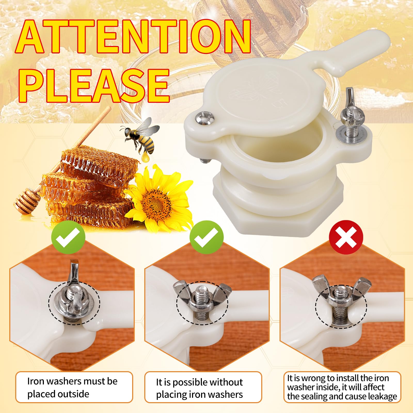 ZffXH 3/5/10 Pcs Beekeeping Honey Bucket Valve - Food Grade Plastic Spout Gate for 5 Gallon Buckets | Beekeeping Supplies & Honey Extraction Equipment for Home Brewing & DIY Projects