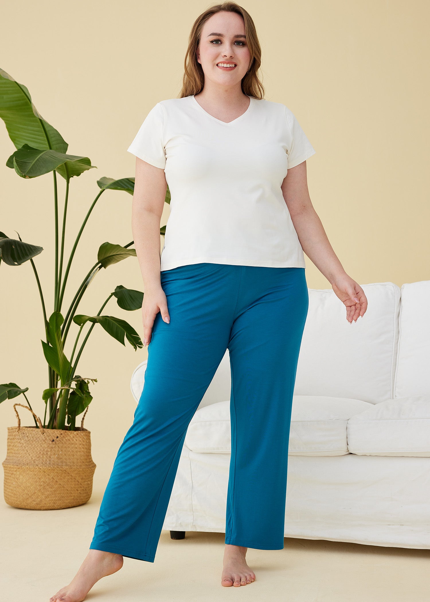 Soft & Breathable Women's Bamboo Knit Pajama Pants - Cozy Loungewear for Sleep, Yoga & Relaxation at Home