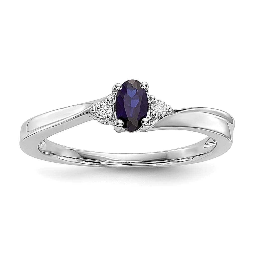 925 Sterling Silver Diamond-Accented Blue Sapphire September Birthstone Ring for Women | Elegant Fine Jewelry Gift for Her | Perfect for Anniversaries, Birthdays & Special Occasions