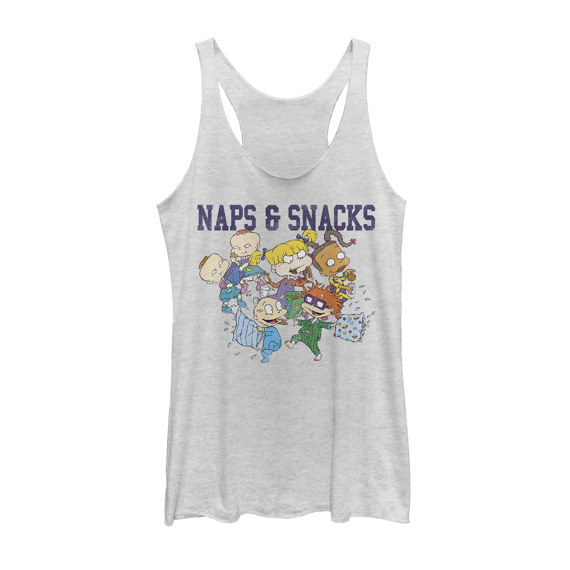 Rugrats Naps Snacks Women's Racerback Tank Top - 90s Cartoon Graphic Tee - Soft Cotton Casual Summer Top for Women - Perfect for Beach, Gym & Retro Fashion Lovers