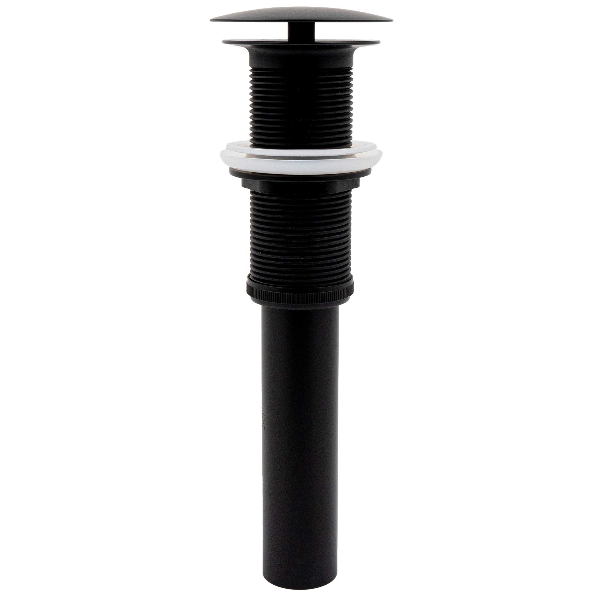 Novatto Absolute Natural Granite Vessel Sink with Matte Black Umbrella Drain - Modern Bathroom Vanity Sink for Powder Room, Guest Bath & Luxury Home Decor