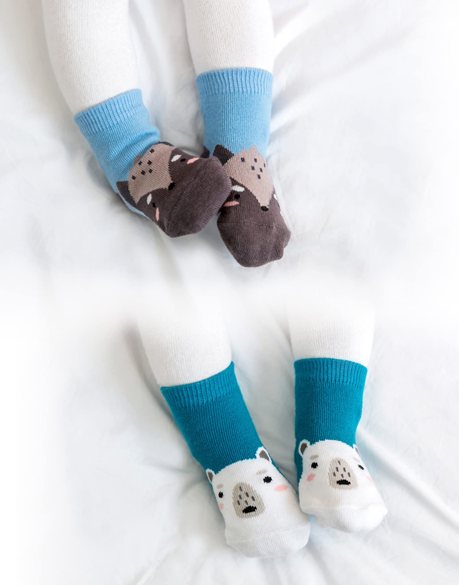 VAENAIT Baby Animal Crew Socks - Toddler Boys Girls Zoo Socks for Daily Play