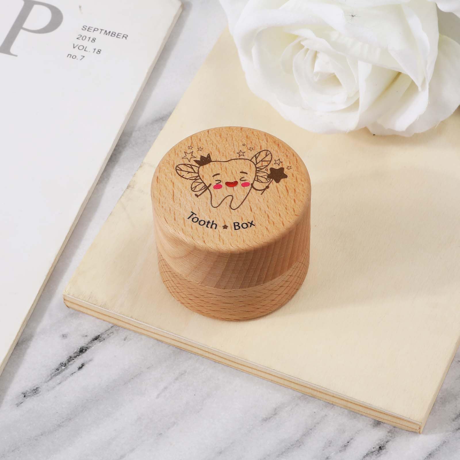 Wooden Tooth Fairy Box for Baby Teeth Storage - Keepsake Container for Lost Teeth of Boys & Girls (Natural Style) | Perfect for Tooth Fairy Gifts & Childhood Memories