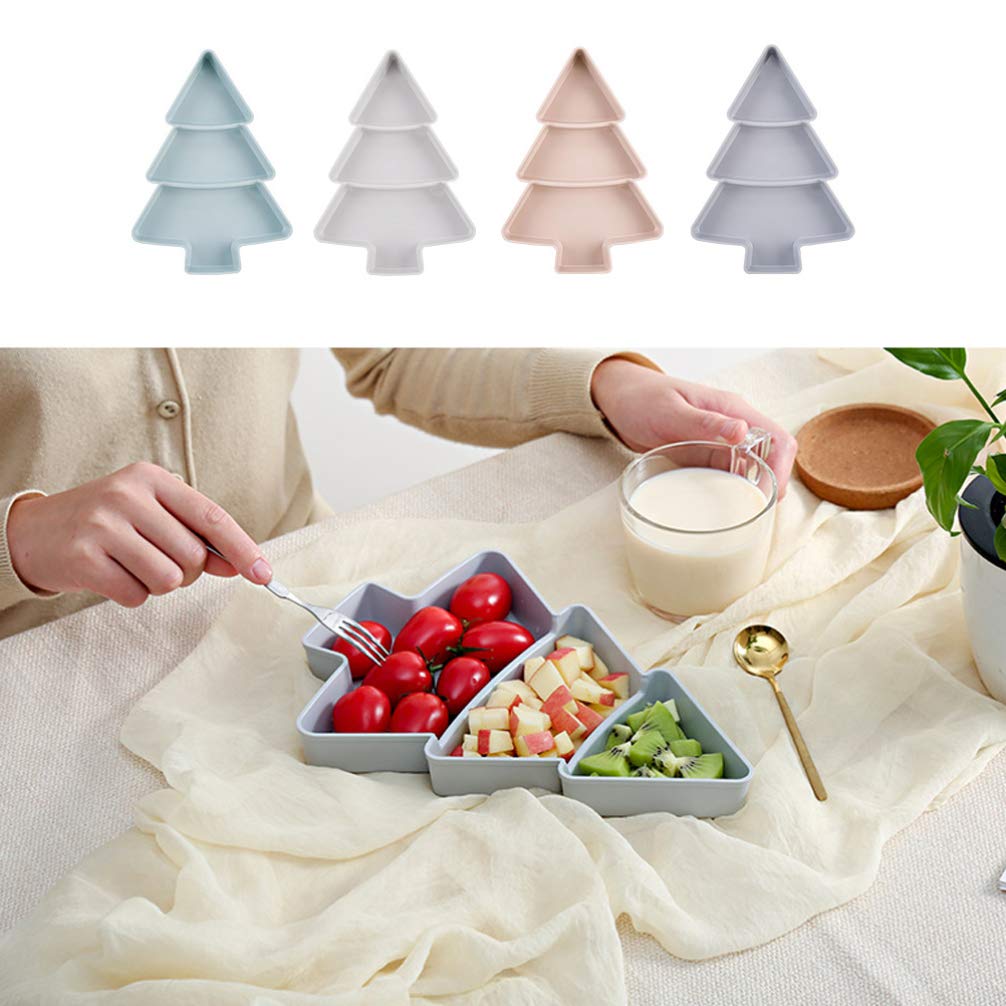 Christmas Tree Shaped Plate Set - Holiday Dessert Plates & Serving Dishes for Christmas Party Decor, Dining Table Centerpiece, Mini Tree-Shaped Serving Trays for Dried Fruits, Cookies & Festive Treats | Perfect for Holiday Gatherings, Christmas Dinner, and Seasonal Entertaining