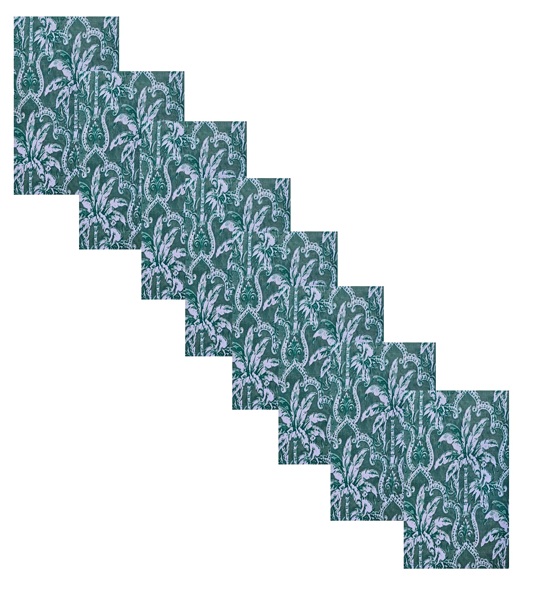 Newbridge Rafiki Green Tropical Jungle Print Fabric Napkins - Water & Stain Resistant, Set of 8 | Rainforest, Monkey & Palm Tree Design for Indoor/Outdoor Dining, Picnics & Party Decor