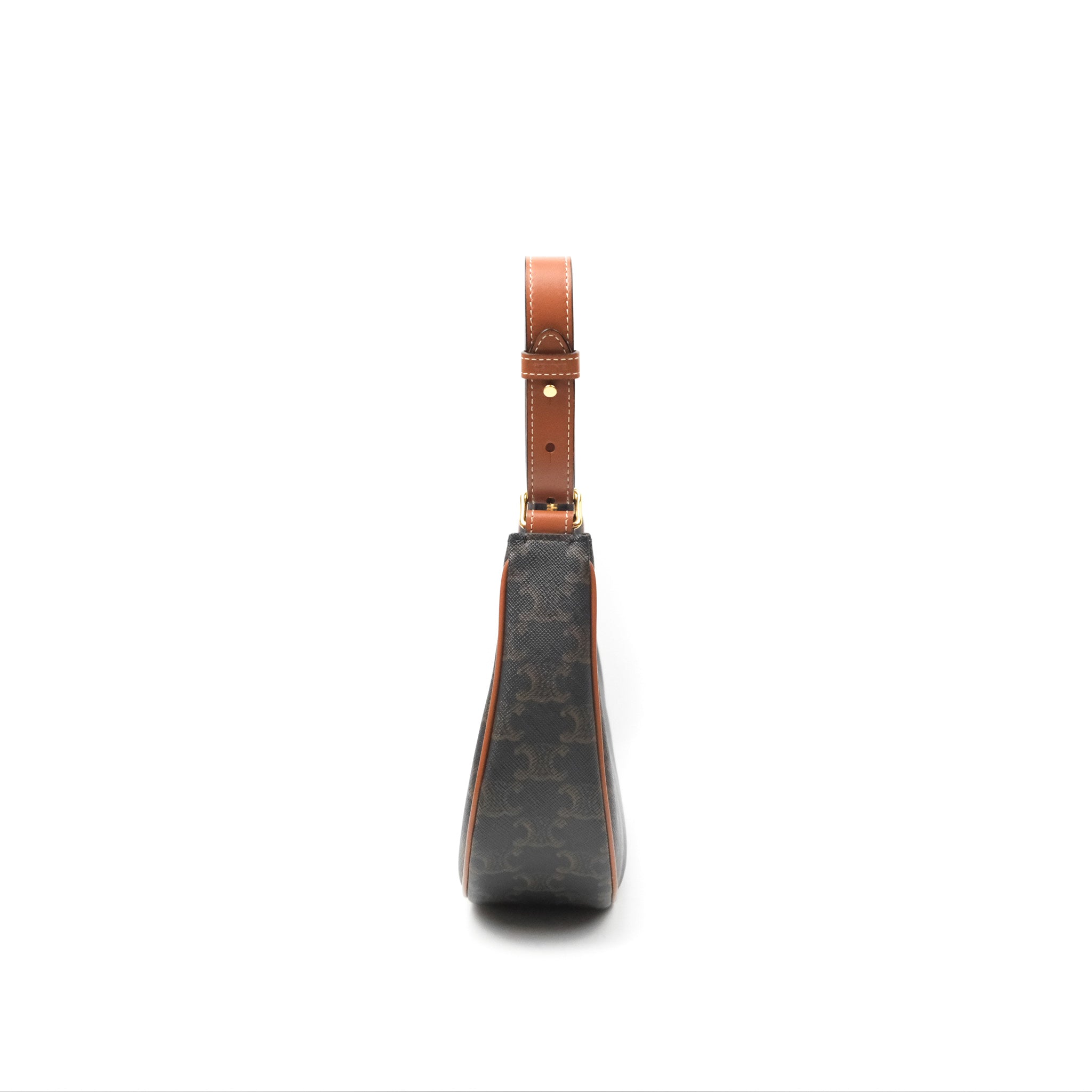 Celine Ava Bag in Triomphe Canvas & Calfskin Leather - Tan Crossbody Shoulder Bag for Women | Perfect for Work, Travel & Everyday Use