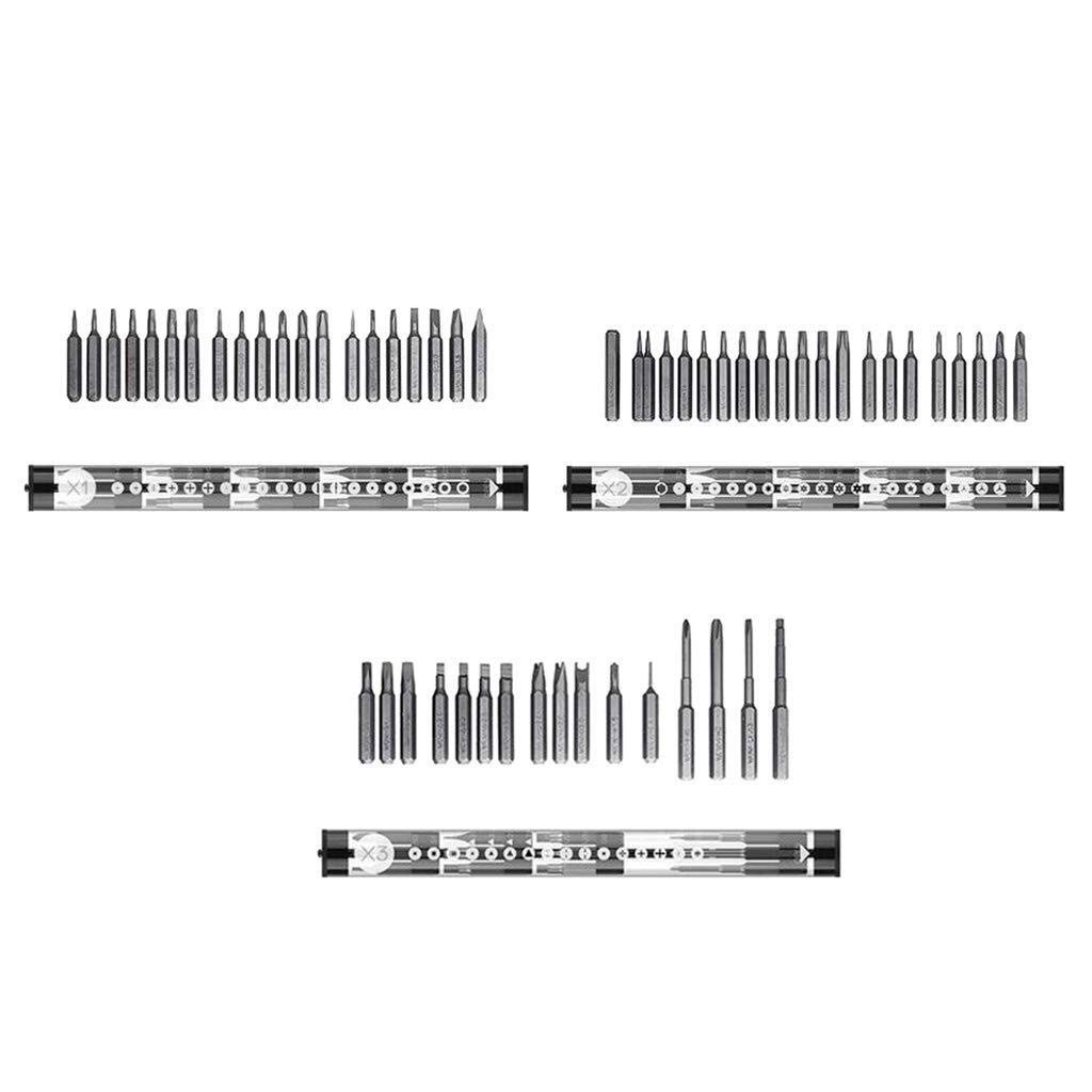 3Pcs/Set 4mm 1/8 Inch Shank Magnetic Screwdriver Bits Set - Phillips, Slotted, Hex, Torx, 5-Point, Y-Type, Square, Triangle, U-Type - Industrial Drill Bits for Electronics, Furniture Assembly & DIY Home Repair