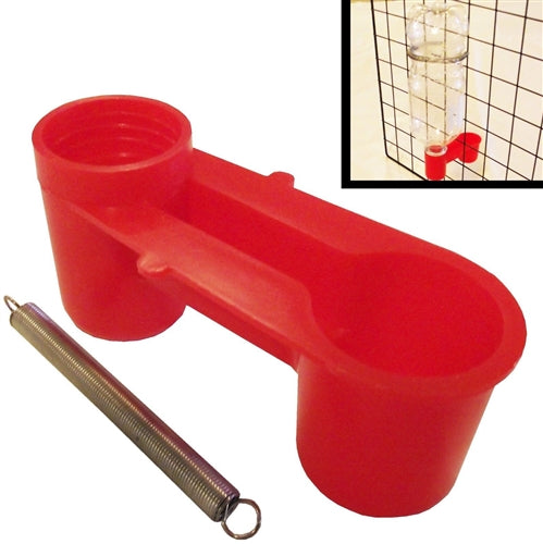 12 Pack Red Soda Pop Water Bottle Bird Drinker Cup with Spring - Perfect for Pet Birds, Outdoor Bird Feeders & Garden Decoration