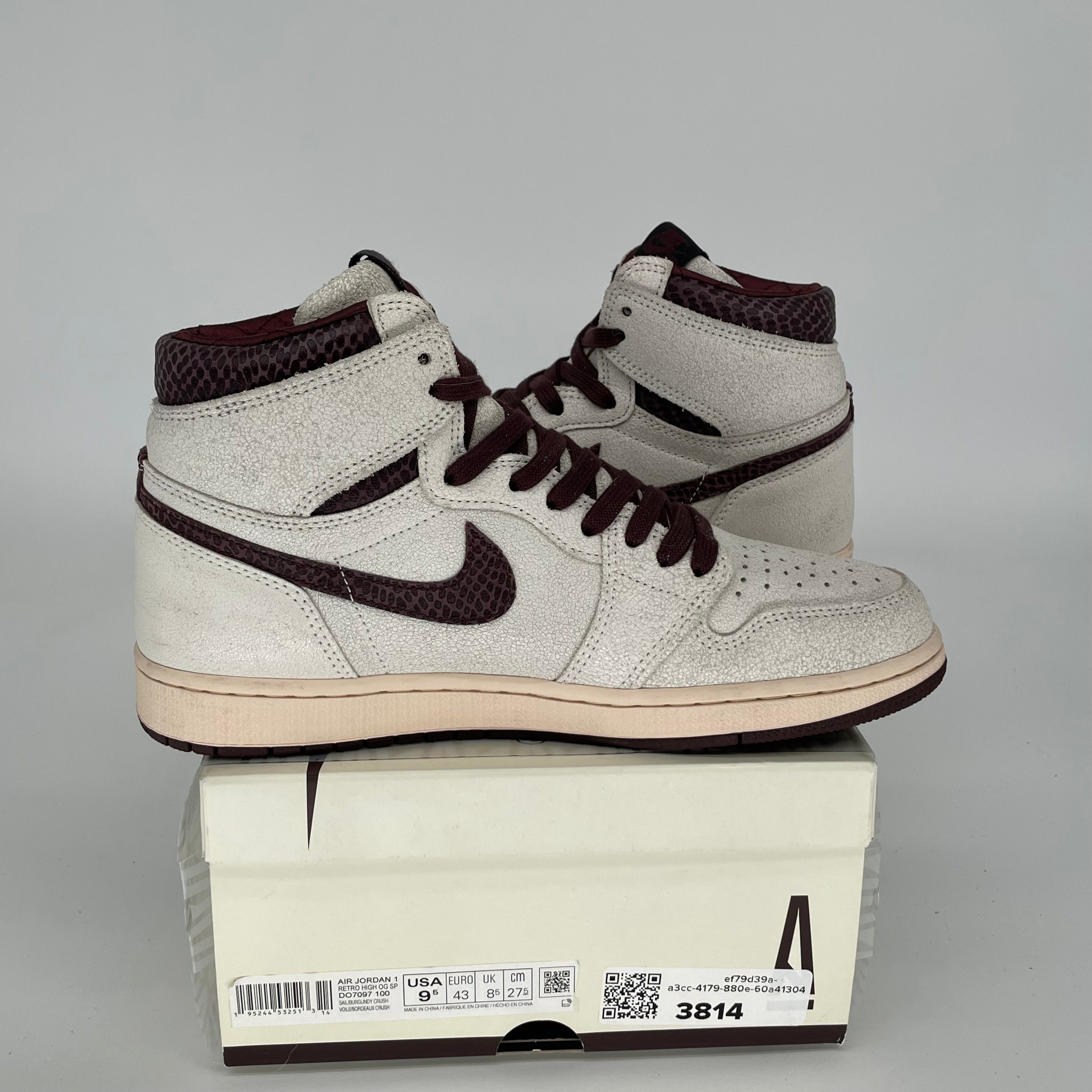 AIR JORDAN 1 Retro High OG A Ma Maniére Men's Basketball Shoes - Size 9.5 (DO7097-100) - Authentic Sneakers for Streetwear, Basketball & Casual Fashion