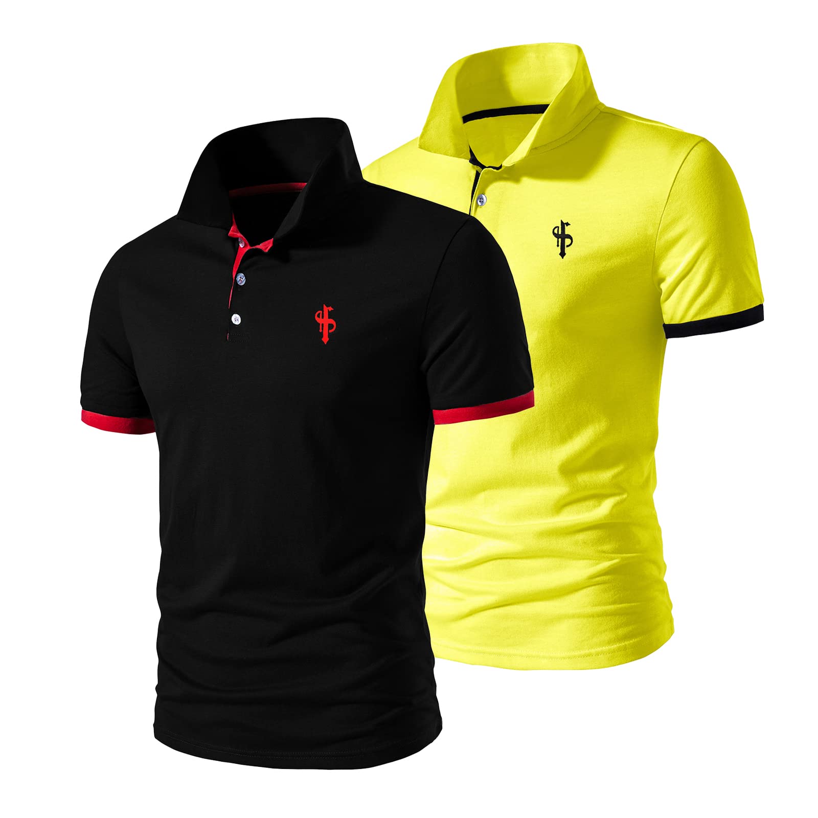 CEHT Men's Polo Shirts - Short & Long Sleeve Cotton Golf Shirts for Men | Slim Fit Casual Tops | Perfect for Golf, Office & Everyday Wear