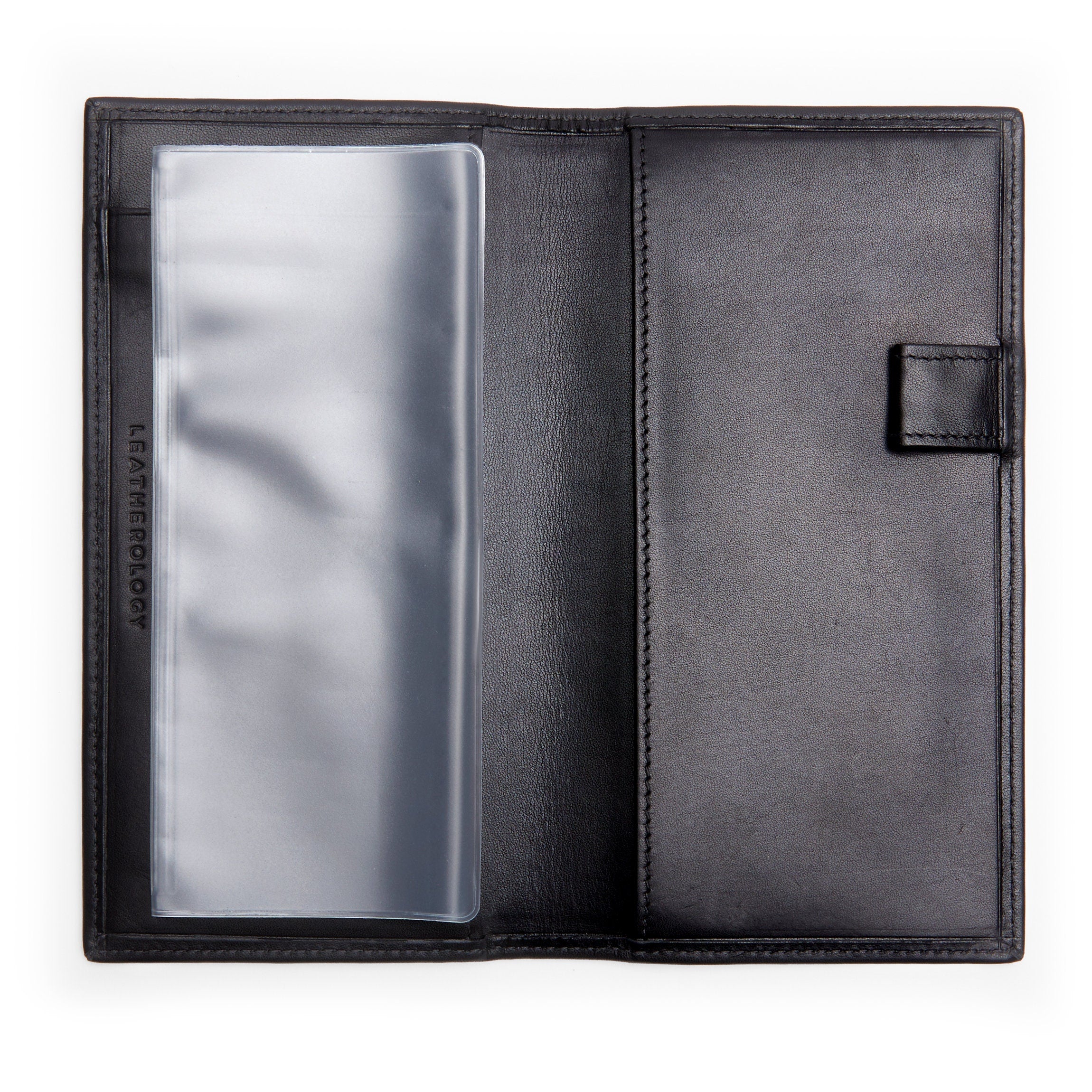 Premium Black Oil Leather Checkbook Cover with Dividers - Stylish & Durable Wallet for Checks, Receipts & Cards - Perfect for Business, Travel & Everyday Use