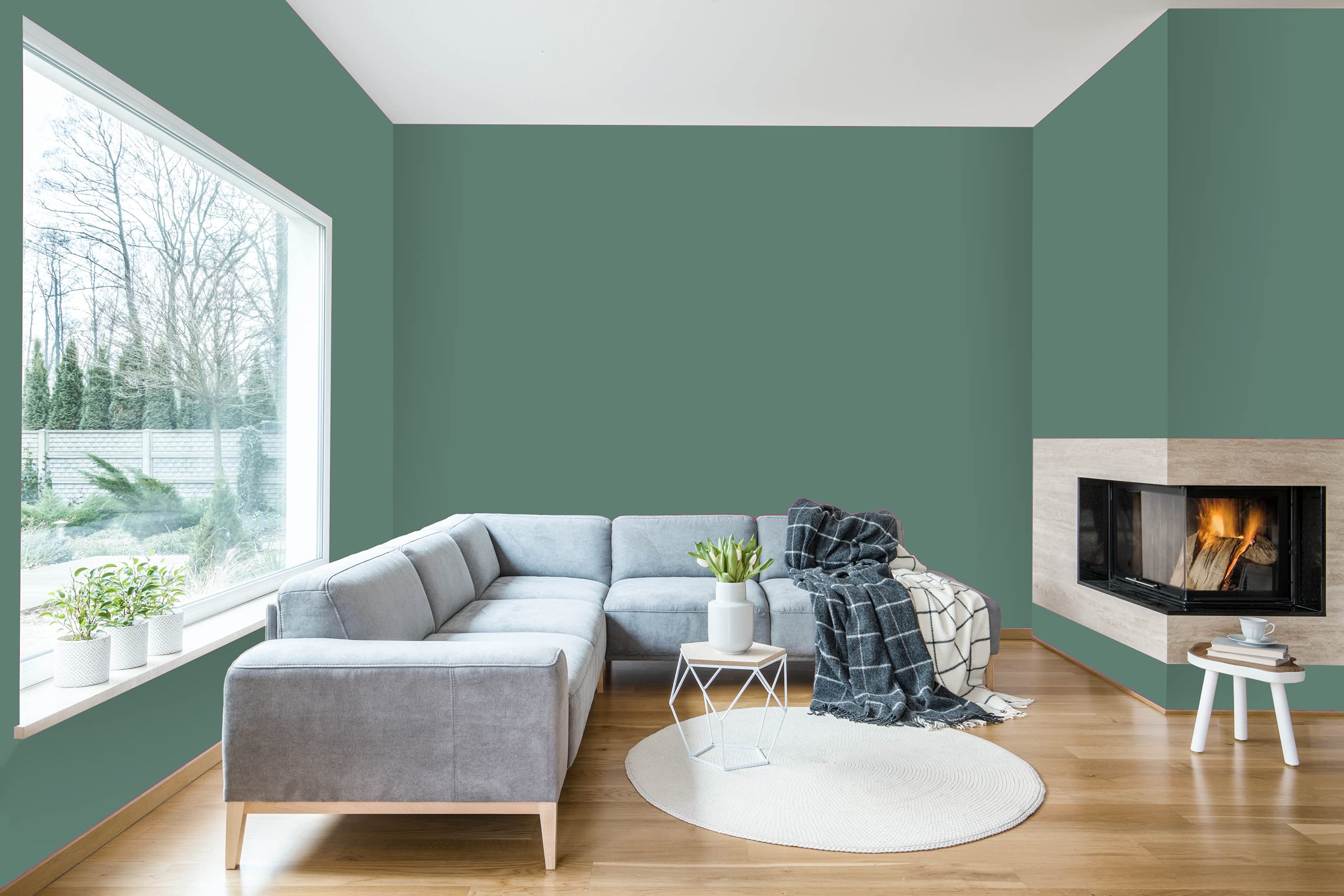 Diamond Brite Paint Forma Satin Paint & Primer in One - 1 Gallon Latex Interior Paint in Mountain Meadow Green | Perfect for Living Rooms, Bedrooms & Home Decor
