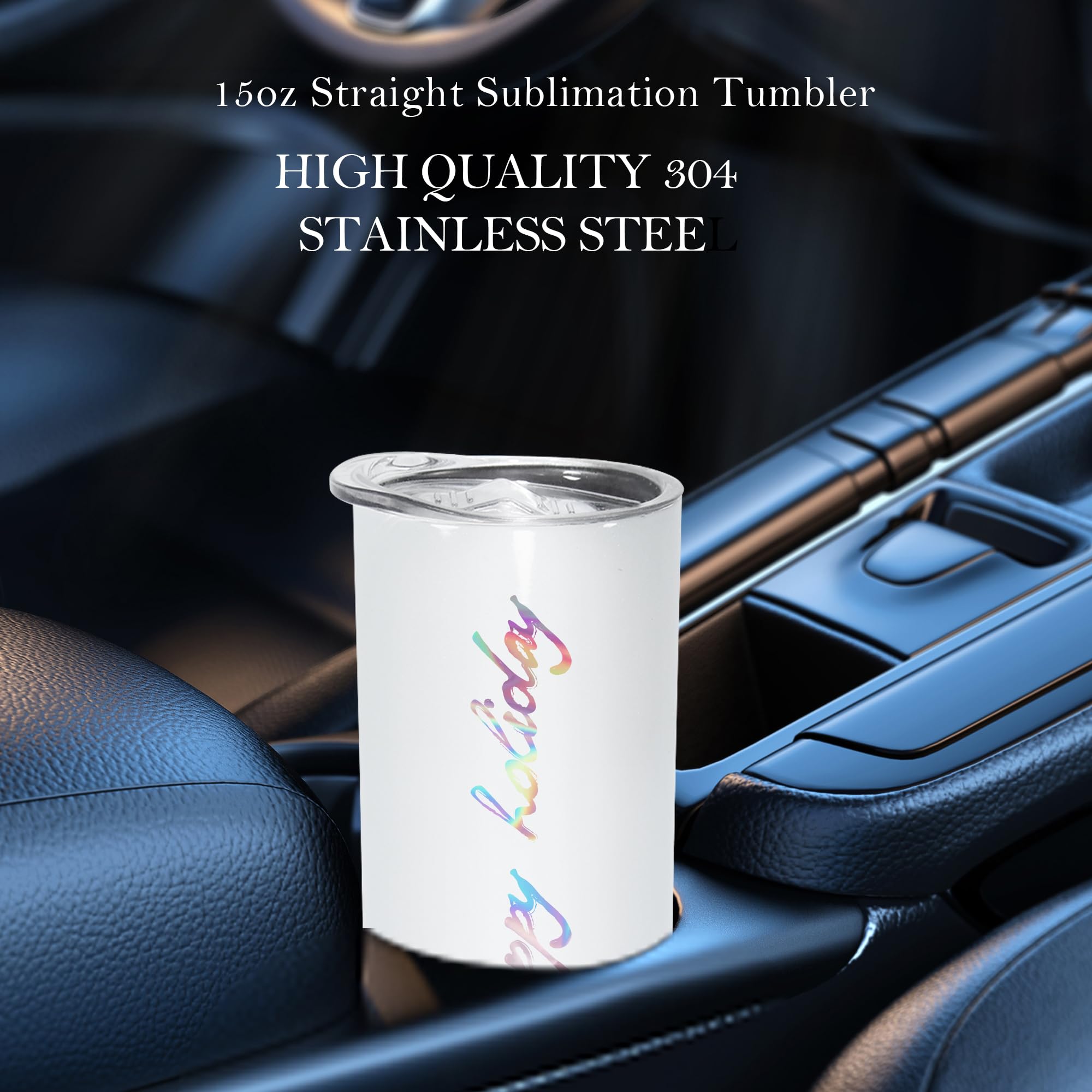 15oz Sublimation Blank Skinny Tumblers 25-Pack with Lids & Straws - Stainless Steel Insulated Travel Mug, Double Wall Vacuum Cup for Coffee, Juice & Cold Drinks - Perfect for Gym, Office, Hiking & Outdoor Activities
