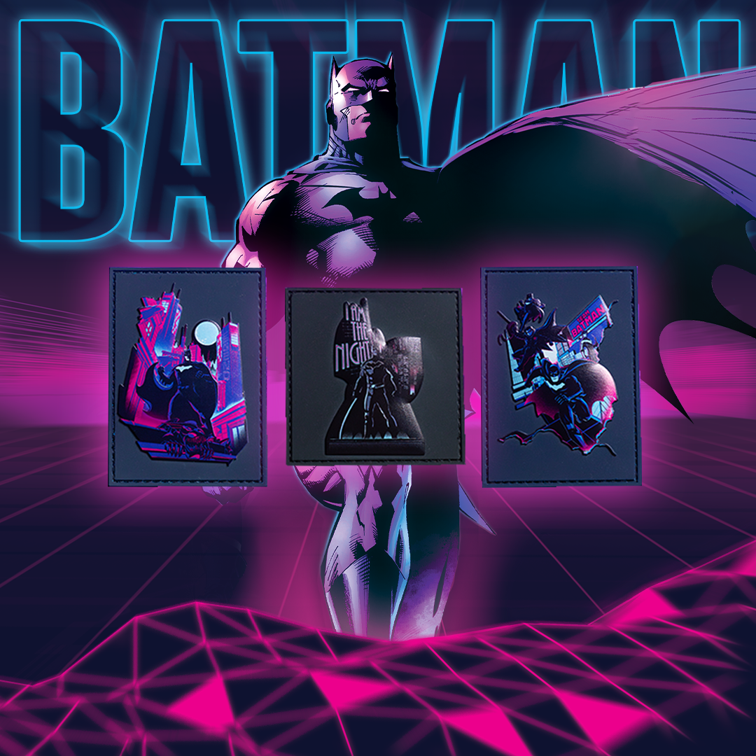Batman Neon Silk Screen Removable Iron-On Patches - DIY Costume & Jacket Embellishment for Cosplay, Bikers, and Fashion Enthusiasts