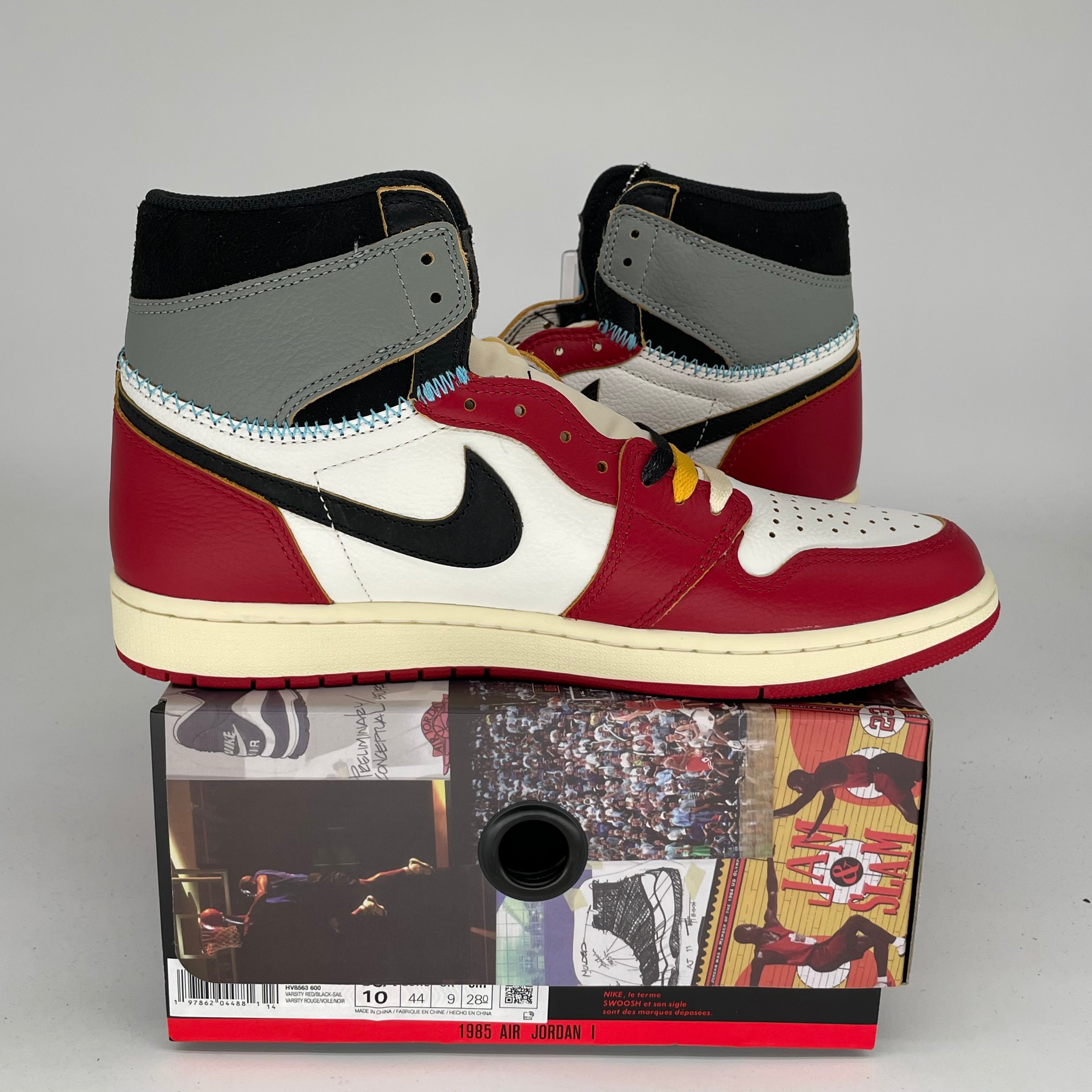 Air Jordan 1 Union LA Chicago Shadow Sneakers - Men's Size 10 (HV8563-600) - Retro Basketball Shoes for Streetwear & Casual Outfits