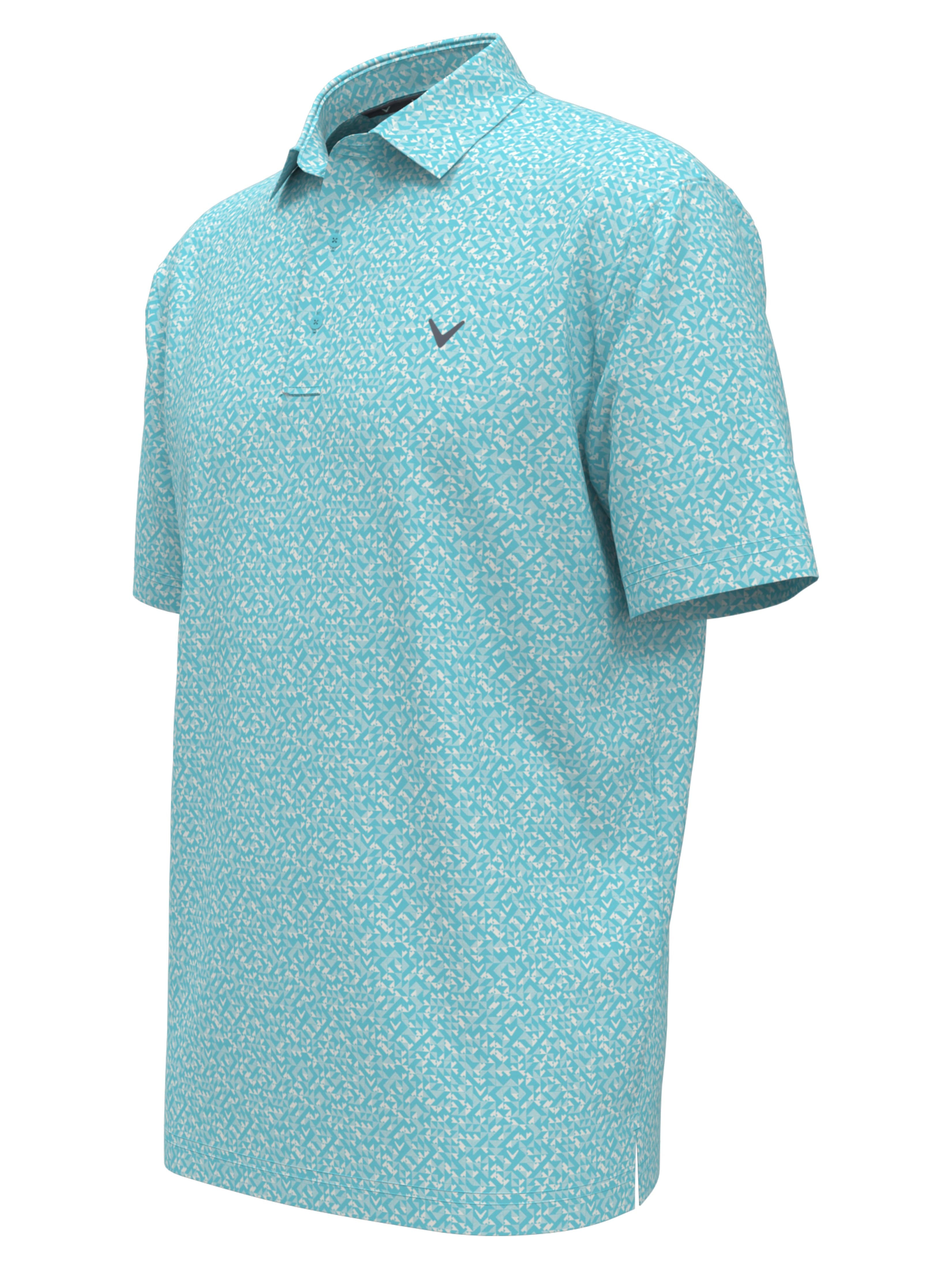Men's Linear Chevron Print Golf Polo Shirt - Breathable & Stylish for Golf, Casual Wear & Outdoor Activities
