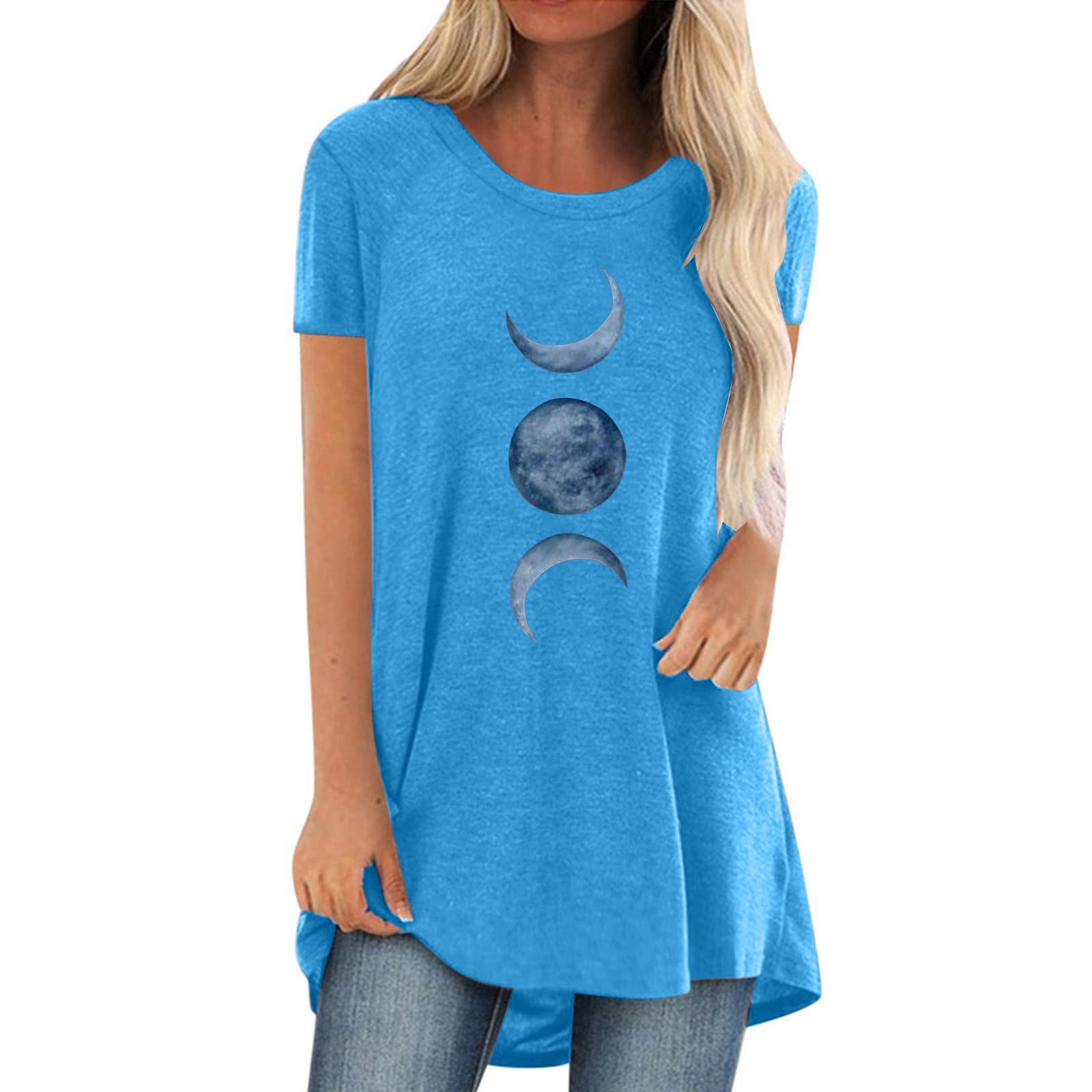 Women's Casual T-Shirts - Summer Cute Printed Tee, Loose Fit Plus Size Short Sleeve Blouse, Sexy & Comfortable Tunic Top for Everyday Wear, Beach Outings & Date Nights